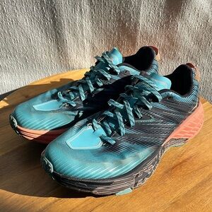 Hoka One One Speedgoat 4 Womens Sneakers Teal Cantaloupe 1106527 Size 10